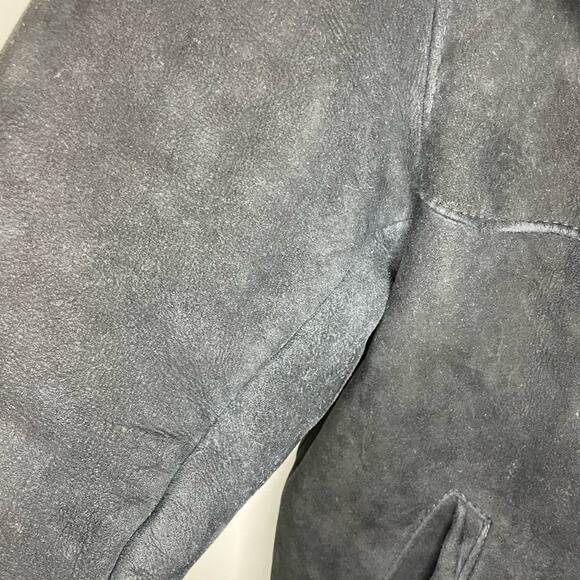 Blue Duck Vintage Hooded Shearling Leather Jacket Size S - Picture 4 of 5